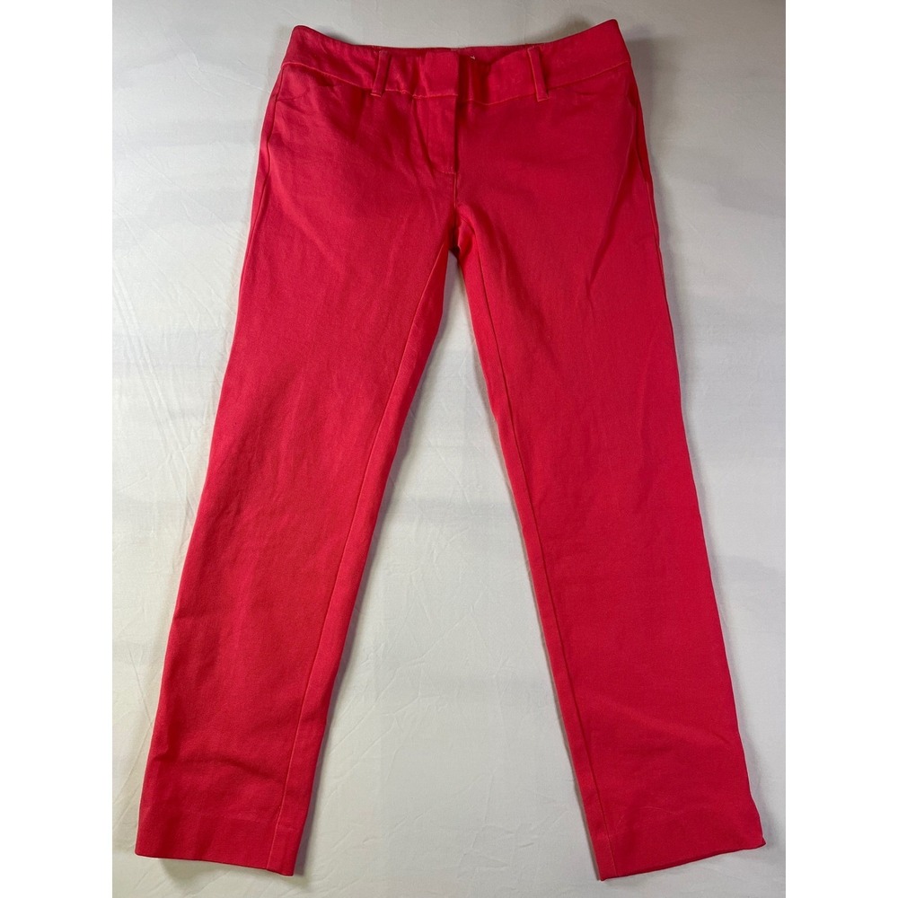 New York & Company Womens Dress Pants Cotton Stretch Pink Size 0